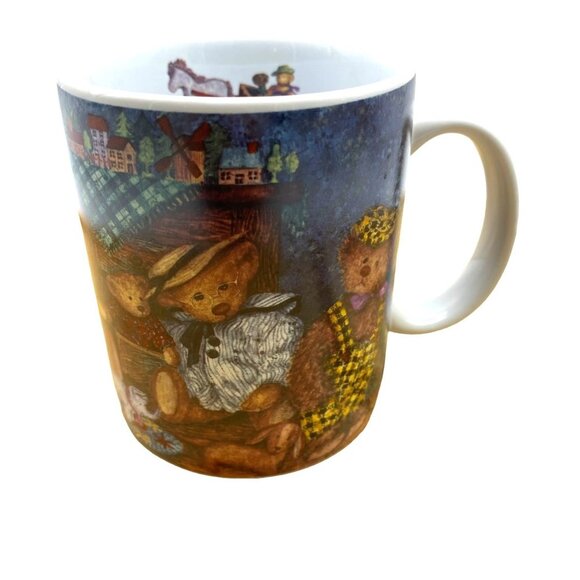 Vintage 1998 Lang and Wise ALL DECKED OUT Anna Krajewski Teddy Bear Coffee Mug - Picture 1 of 5